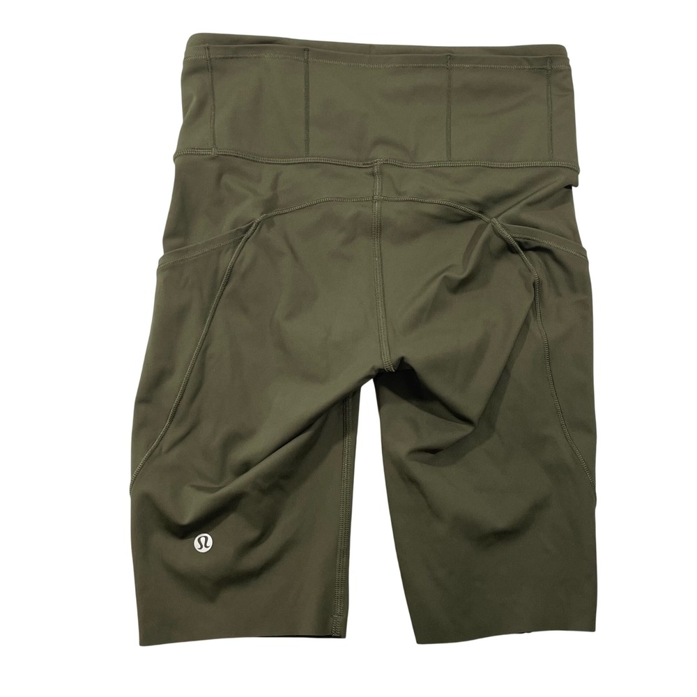 Lululemon Fast and Free Short‎ 10" Non Reflective Olive Green Size 4 W7AY7